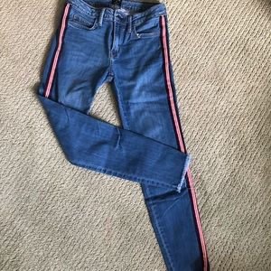 Just Black Skinny Jeans with Stripe on Sides, 27